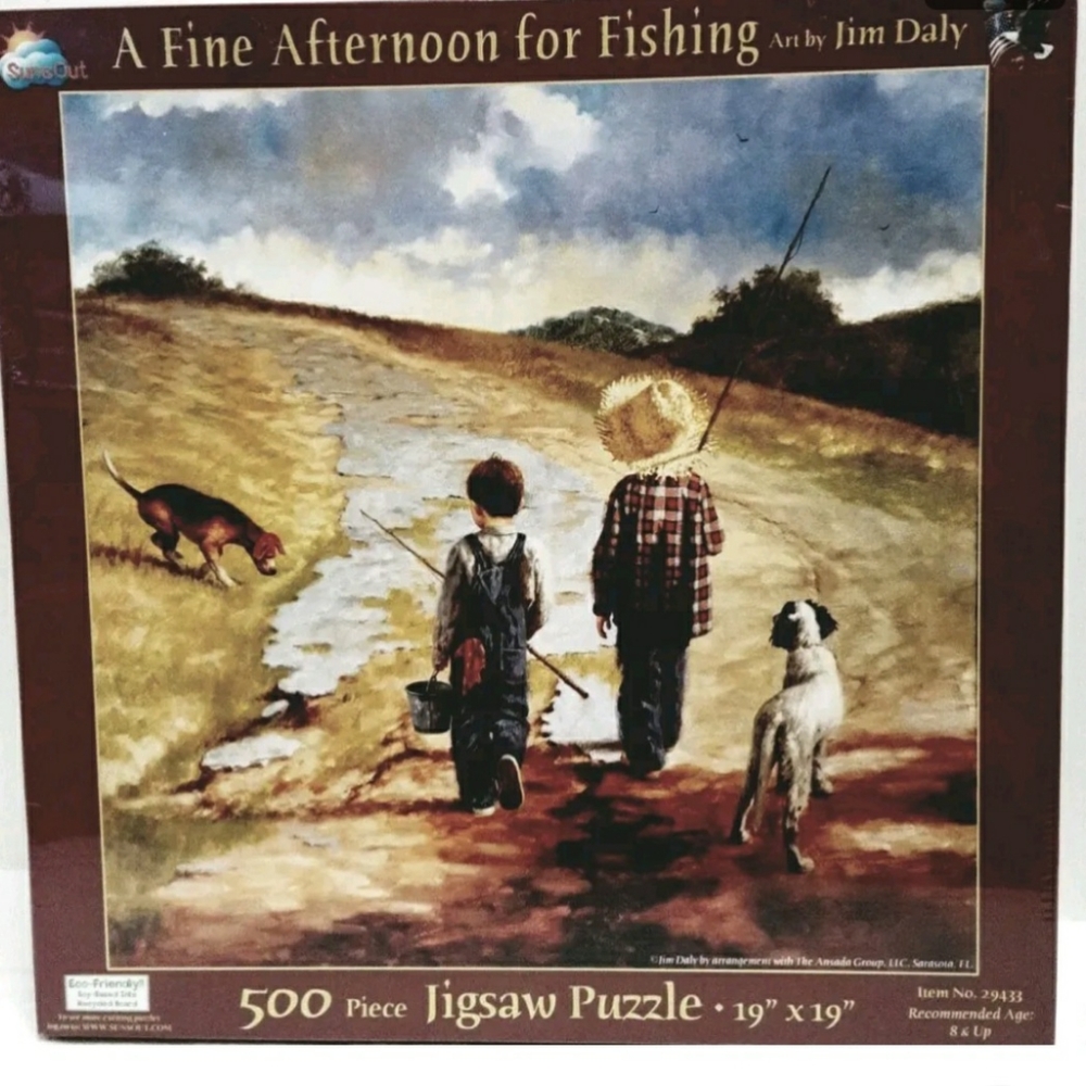 Sun's Out 500pcs Puzzle"A Fine Afternoon for Fishing" new